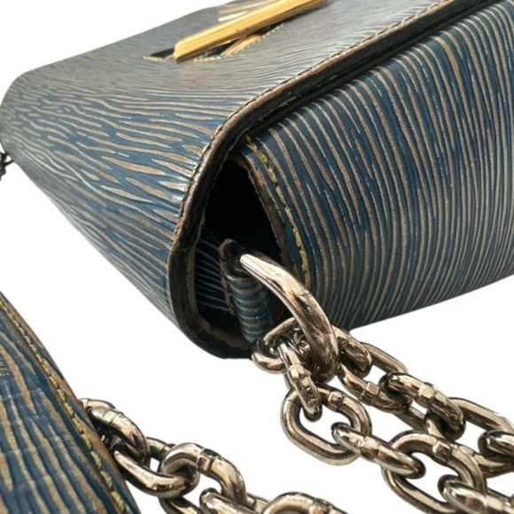 Louis Vuitton Denim Light Epi Leather Twist Shoulder Bag MM - Picture 9 of 16